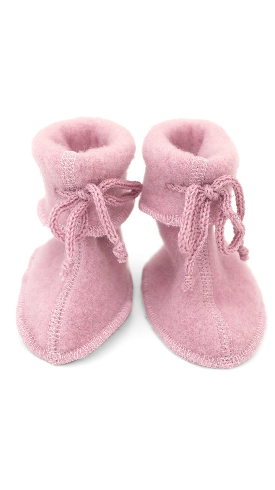 Engel Baby-Schühchen aus Bio-Merinoschurwolle mit Bändel – warm, rutschfest IVN BEST  l Rosenholz melange