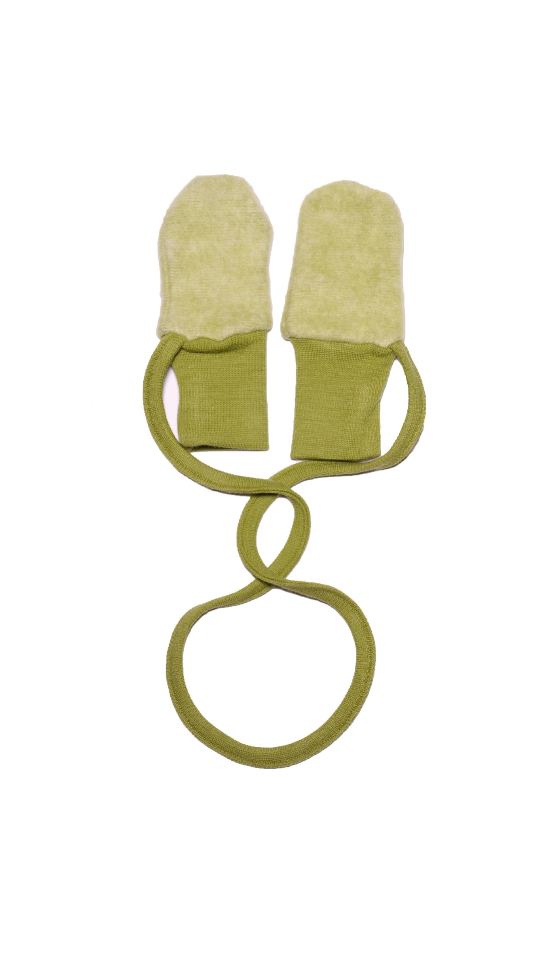 Cosilana Baby-Handschuhe 48911 l Wollfleece Baumwolle I 111 Lindgrün- Melange