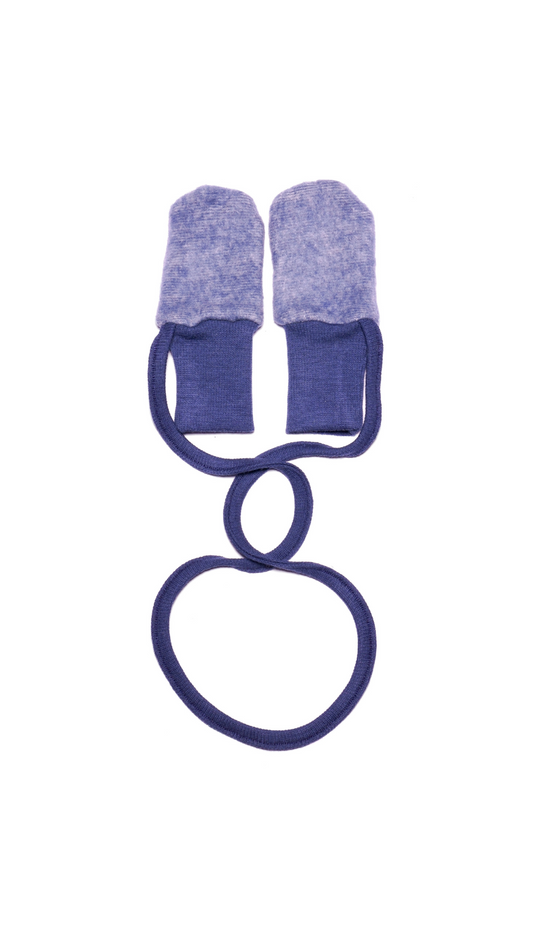 Cosilana Baby-Handschuhe 48911 l Wollfleece Baumwolle I 108 Marine- Melange