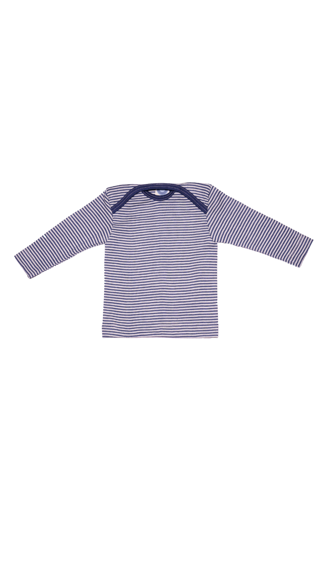 Cosilana Baby Schlupfhemd 71033 l Wolle Seide l 128 Marine- Natur- Ringel