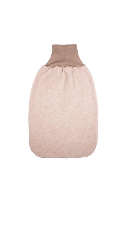 Cosilana Baby-Strampelsack 48937  l ca. 62 cm l Wollfleece Baumwolle I 100 Lattemacciato- Melange