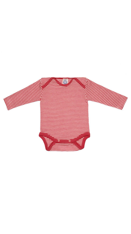 Cosilana Baby Body 71053  l Wolle Seide l 124 Rot-Natur- Ringel