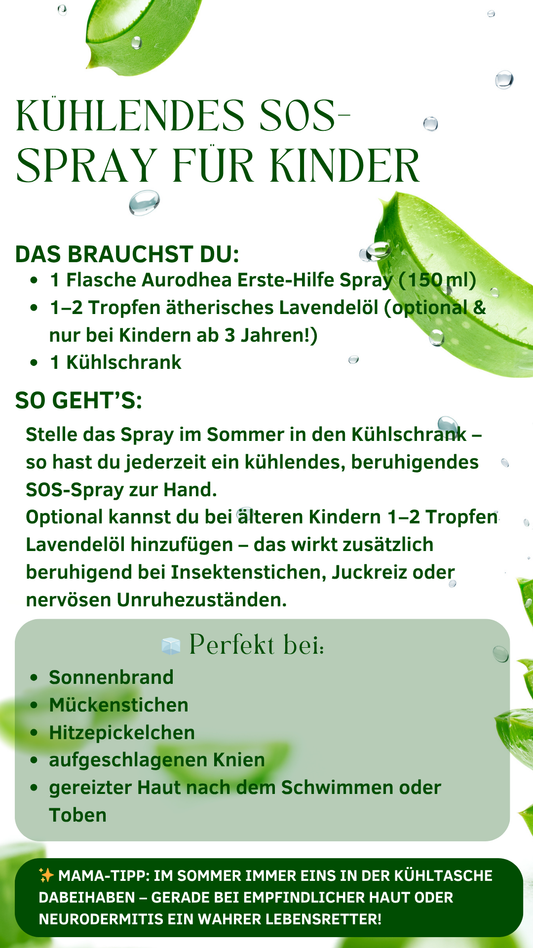 Erste-Hilfe Spray mit 98 % Aloe Vera – sanfte Soforthilfe für Groß und Klein