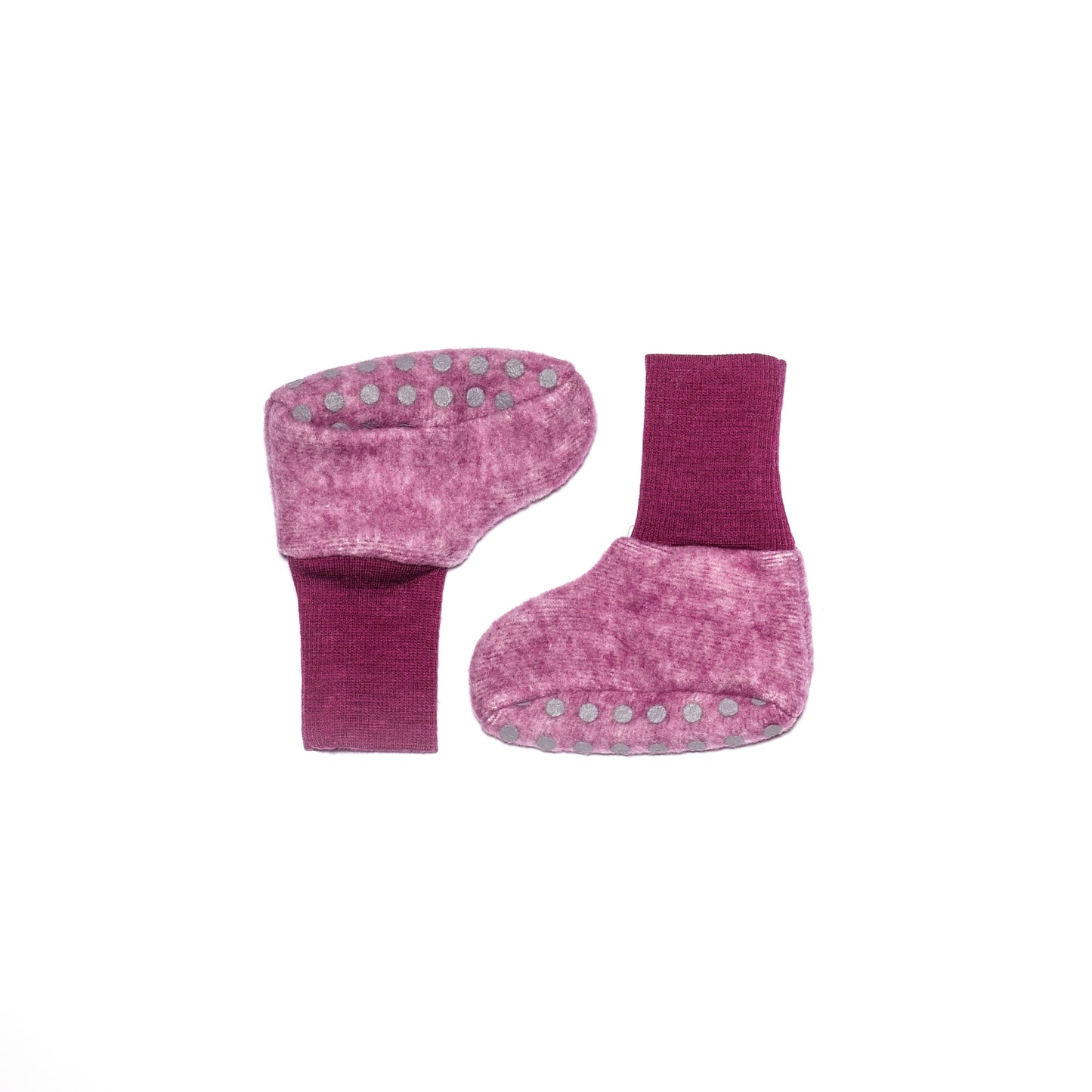 Cosilana Baby-Schühchen 48910 aus Wollfleece l  Wolle Baumwolle I 139 Weinrot- Melange
