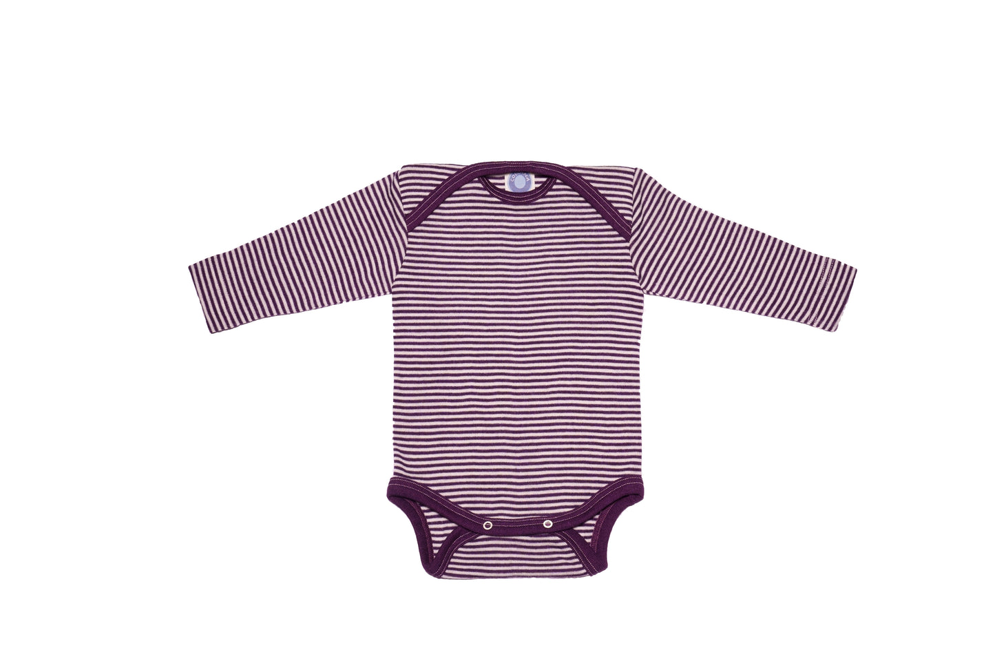 Cosilana Baby Body 71053  l Wolle Seide l 123 Pflaume- Natur- Ringel