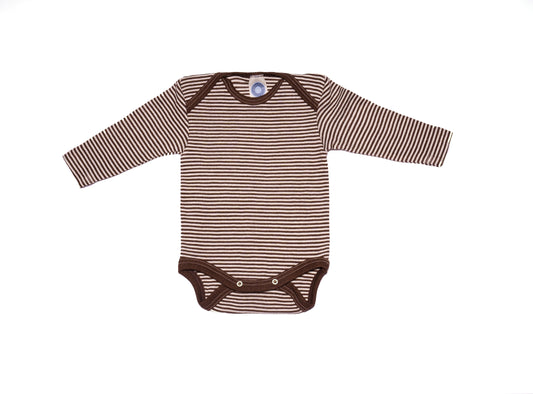 Cosilana Baby Body 71053  l Wolle Seide l 125 Braun-Natur- Ringel