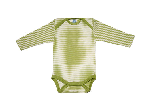 Cosilana Baby Body 71053  l Wolle Seide l 126 Grün- Natur- Ringel