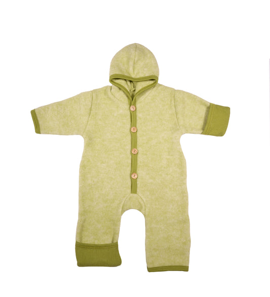 Cosilana Wollfleece-Overall 48918 l  Wolle Baumwolle I 111 Lindgrün- Melange