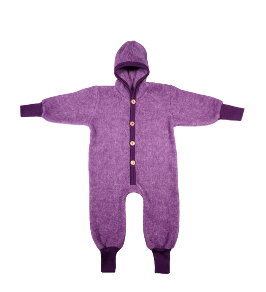 Cosilana Wollfleece-Overall 48928 l  Mitwachsend l Wolle Baumwolle I 113 Pflaume- Melange