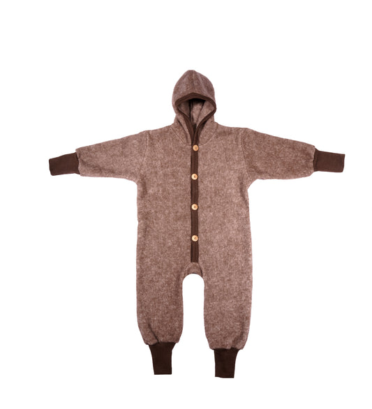 Cosilana Wollfleece-Overall 48928 l  Mitwachsend l Wolle Baumwolle I 115 Braun- Melange