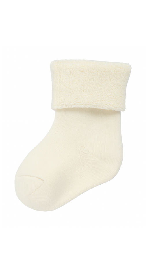 Grödo  Kuschelige Baby-Socken aus Bio-Baumwolle mit Frottee – weich, warm & GOTS-zertifiziert l Rohweiß