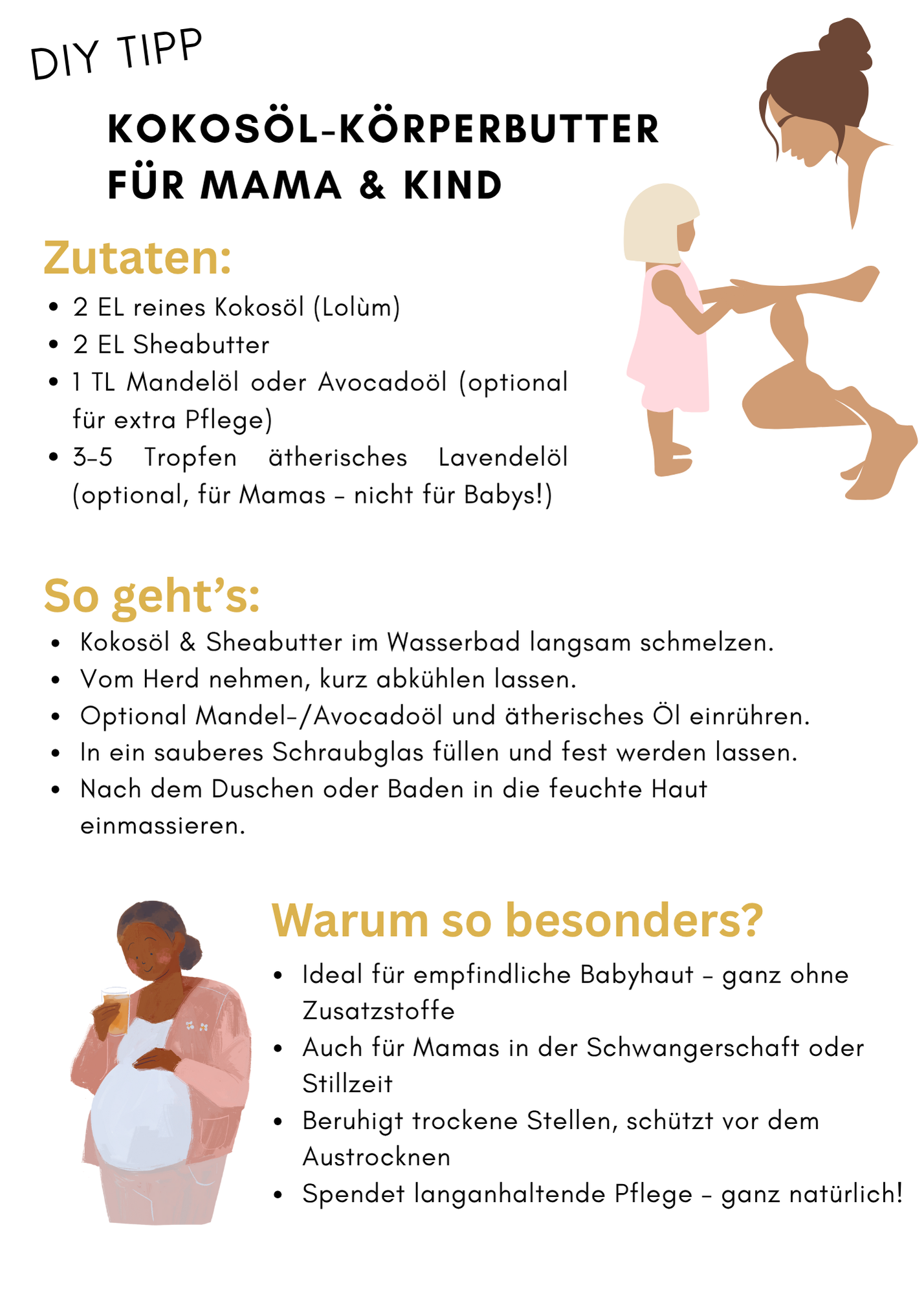 Reines Kokosöl – Natürliches Pflegeöl für zarte Babyhaut, trockene Haut, geschmeidiges Haar